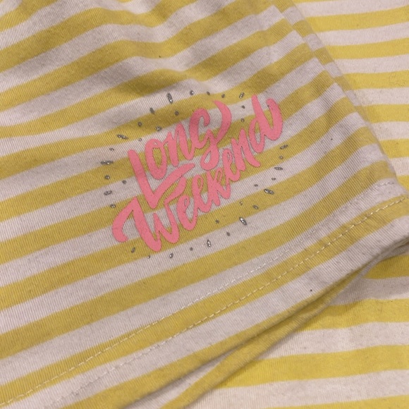 Girls’ short sleeved Long Weekend Cute Glittering Stripe Pajamas Set Sz 8 - Picture 7 of 8